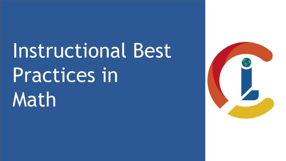 Instructional Best Practices for Math