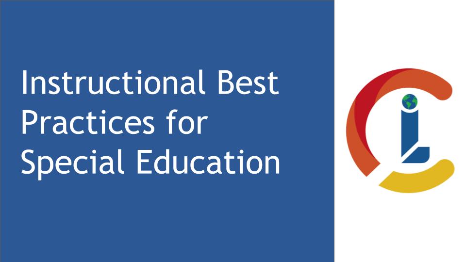 Instructional Best Practices for Special Education